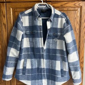 Women's large Harley Davidson shacket. Soft, warm, washable and beautiful!